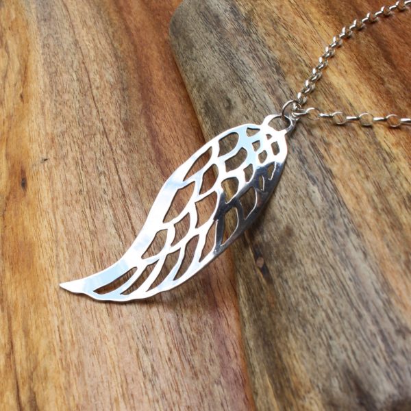 Sterling Silver Angel-Wing Pendant & Chain from Blinkidees