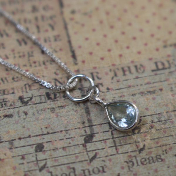 Sterling silver birthstone charm & chain