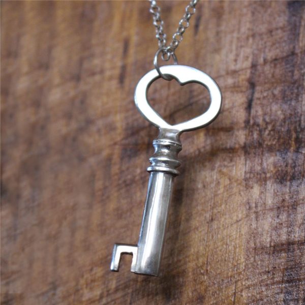 Sterling Silver Key Pendant & Chain By Blinkidees